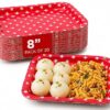 Paper Plates | 8 inch - Pack of 20 | Disposable Plates Big Size for Snacking & Everyday Use Red Color