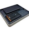 Desk Organizer Tray with Geometric Pattern, Stylish Storage for Phone Wallet Keys Stationery and Office Supplies, Durable Minimalist Design for Home Office Study Table Organization