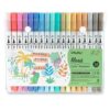 Ohuhu Brush Pen 36 Pastel Colors Water-Based Sketch Pen Set No Bleeding Dual Tips Fineliner & Brush Drawing Pens Art Marker For Kids Adults Calligraphy Journal - Maui, Multicolor