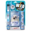 Deluxebase Wild Stationery Seal Set - Cute Girls Stationery School Set - Includes 2 Pencils, 2 Pens, Eraser, Sharpener, Ruler, Notebook - For Kids - Small - Unisex - Kitten Theme
