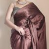 Regular Wear Satin Silk Pre Pleated Heavy Saree with Blouse For Festival, Party, Wedding,farewell, fuction saree