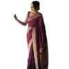 Women's d v enterprise women's pure original kanjivaram zari weaving silk royal rajwadi kalamkari kanchipuram saree with blouse piece for wedding