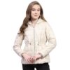 Women's carlo womens solid pink hooded neck full sleeve jacket