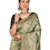 Banarasi Jacquard Soft Silk Kanjeevaram Saree with Unstitched Blouse Piece