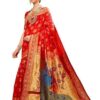 women's paithani silk blend woven saree with blouse piece