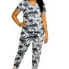 Women's Cotton Lycra Tie-Dye Pyjama Set, Night Suit Co-ord Set