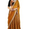 Women's Lehenga Choli Set with Embroidered Blouse, Mustard banarasi lehenga