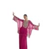 Women's Traditional Arabic Style, Chiffon Maxi Gown with Bell Sleeves