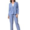 Women’s 3-Piece Cotton Blend Suit Set – Formal Blazer, High-Waist Pants & Camisole Top | Elegant Office Wear & Business Attire for Work, Meetings, and Events