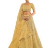 Yellow Color Sequins Work Organza Material Kalidar Lehenga For Women