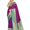 Banarasi Silk Jacquard Saree Rich Pallu and Zari Border with Unstitched Blouse Piece