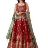 Women's Jacquard Semi-Stitched Lehenga choli(Indra)