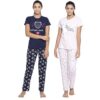 Women's Cotton Animal Print Pajama Set Pack of 2