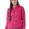 Casual Solid Full Sleeves Stylish Women Fleece Jacket with Zipper Hoodie II Hooded Neck II Winter Wear