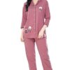 Women's Cotton Dot Printed Pajama Set Night Suit Set Of Shirt & Pyjama 5242