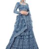 Women Net Letest Design Chain Embroderied Work Woman S Flered Semi-Stitched Lehenga Choli.(Semi Stitched)