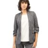 Spunky-Beige Brown Ruched Sleeve Blazer