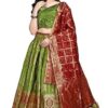 Women's Faux Silk Jacquard Semi-Stitched Embroidered Fabric Lehenga Choli