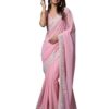 Women's Georgette Embroidery work Saree with Unstitch Blouse Piece
