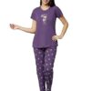 Cotton Night Suit for Women & Girls with Designed Top & Printed Pyjama Set Half Sleeves | Soft and Stretchy Lightweight Nightwear for Summer | Stylish