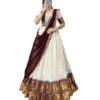 Women's Indian Traditional Kanjivaram Silk Pure Weaving Lehenga Choli Along With Dupatta And Blouse Piece, Half Saree (Unstitched)