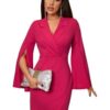 Women Wrap Midi Glamour Galore Noble Horizon Dress