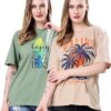 Women's Cotton Blend Oversized Fit Oversized Tshirt || Oversized Tshirt- Pack of 2